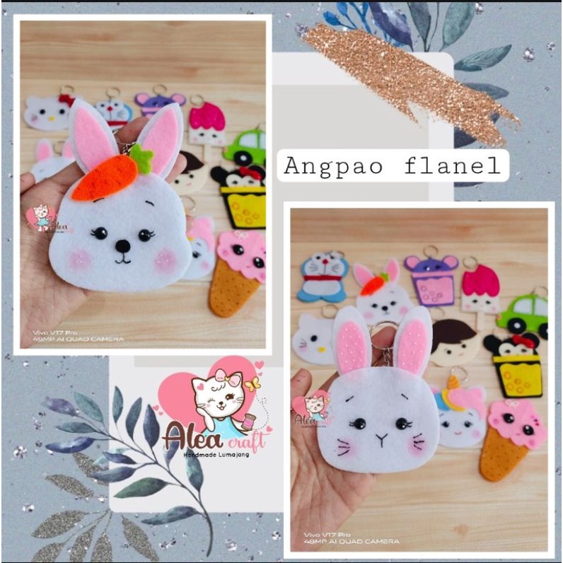 

Amplop lebaran karakter unik lucu Kelinci Rabbit Angpao flanel Angpao Imlek
