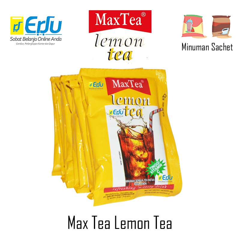 

MaxTea Lemon Tea Minuman Serbuk Teh Rasa Lemon Segar Kemasan Sachet - 10pcs x 25gr