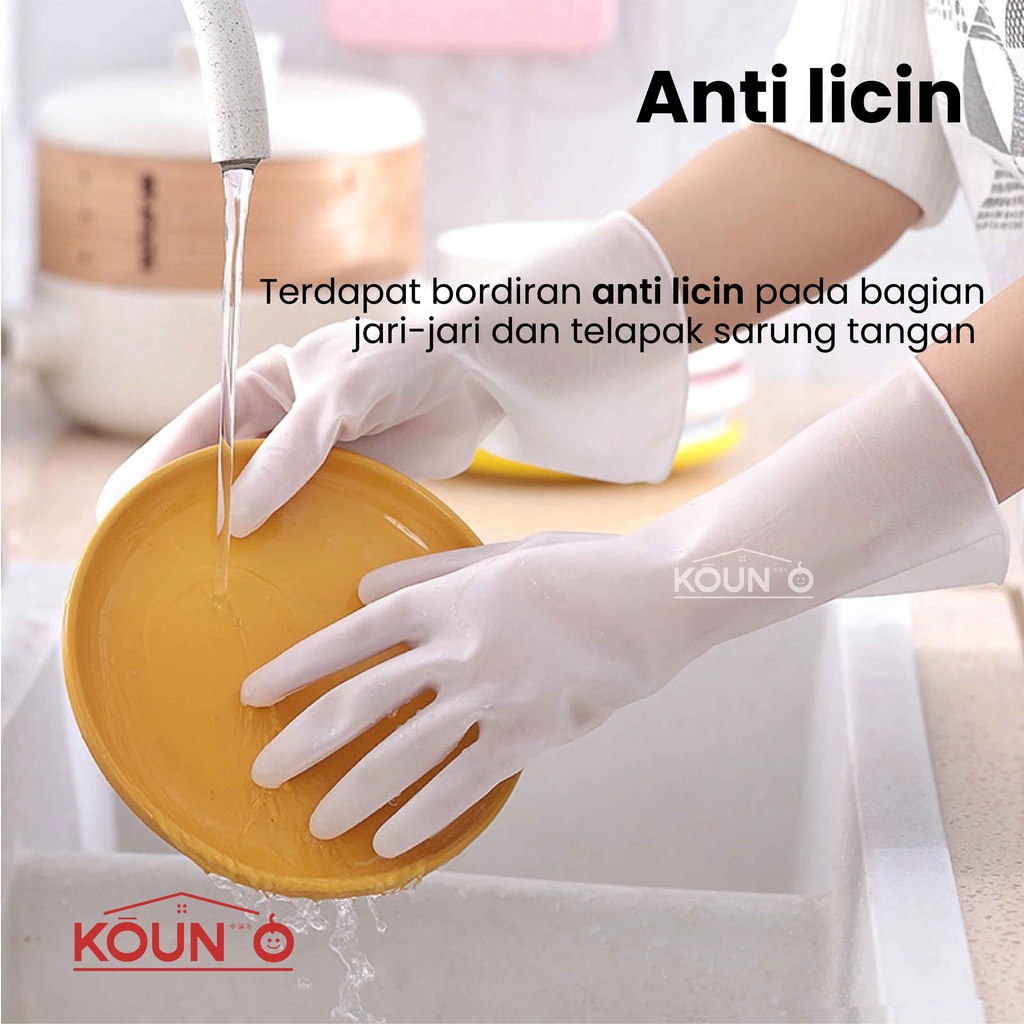 Sarung Tangan Karet Sarung Tangan Kebun Sarung Tangan Cuci Piring Anti Air Tebal Latex Rubber Glove