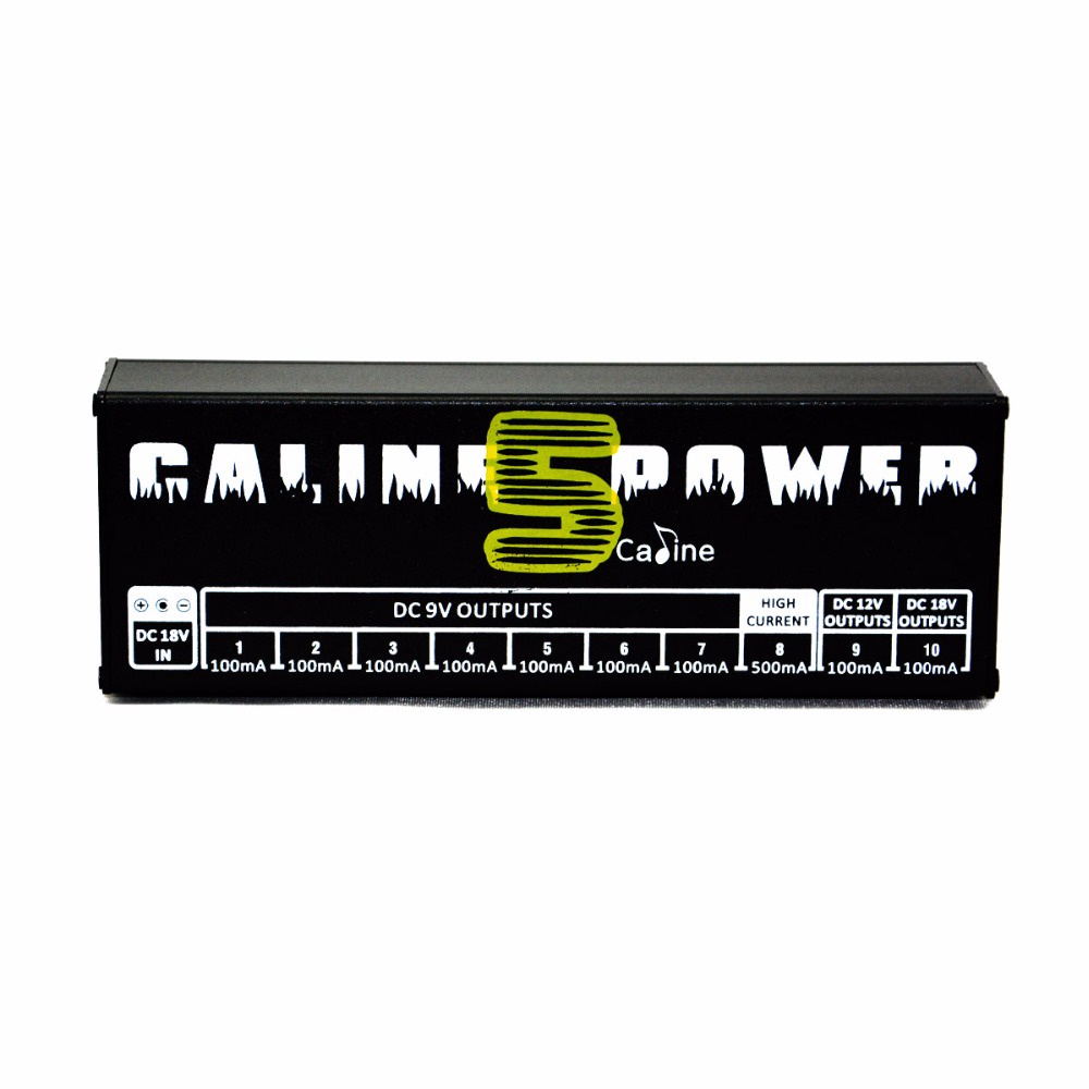 Caline Power Supply 10 Isolated Output EU Plug for Guitar Effect Pedal - CP-05 - Black