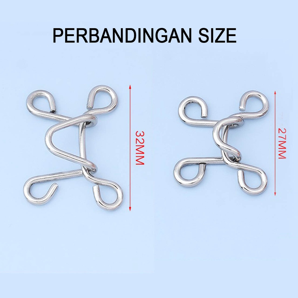 Kancing celana pengecil pinggang jeans longgar kebesaran model kait cantolan cetet button snap jepret pengait lepas pasang bahan logam besi warna emas silver bronze hitam