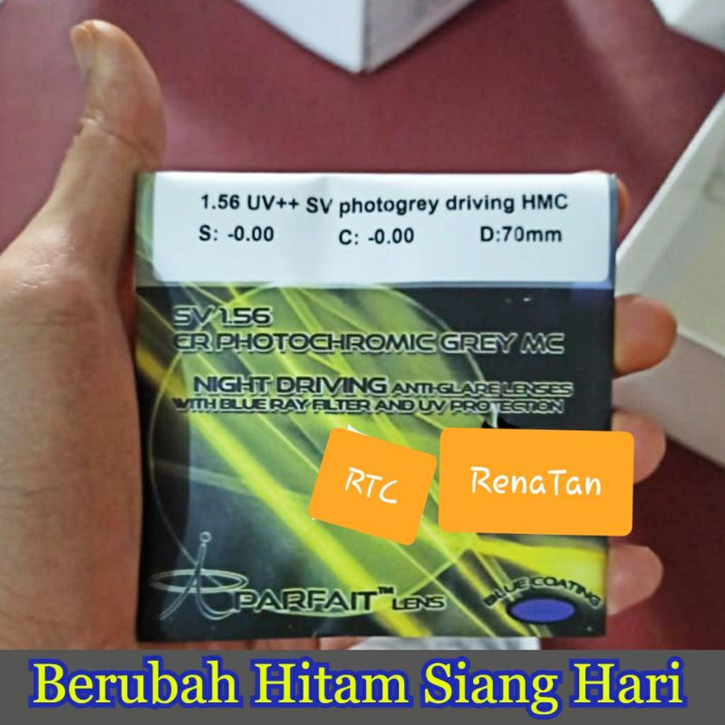 Lensa Bluecromic Night Drive ( Anti Silau , Photocromic , Blueray , Coating Blue)