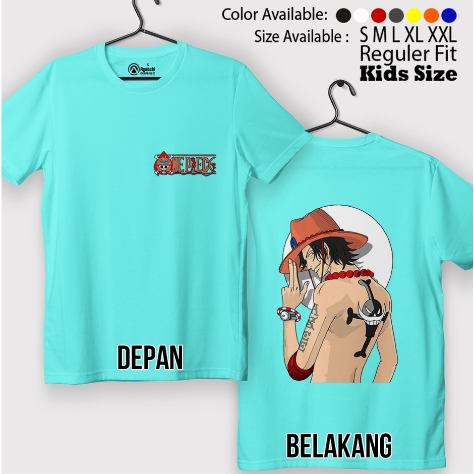 Baju Distro Kaos Atasan Anak Laki-Laki Anime One Piece Asce Ace