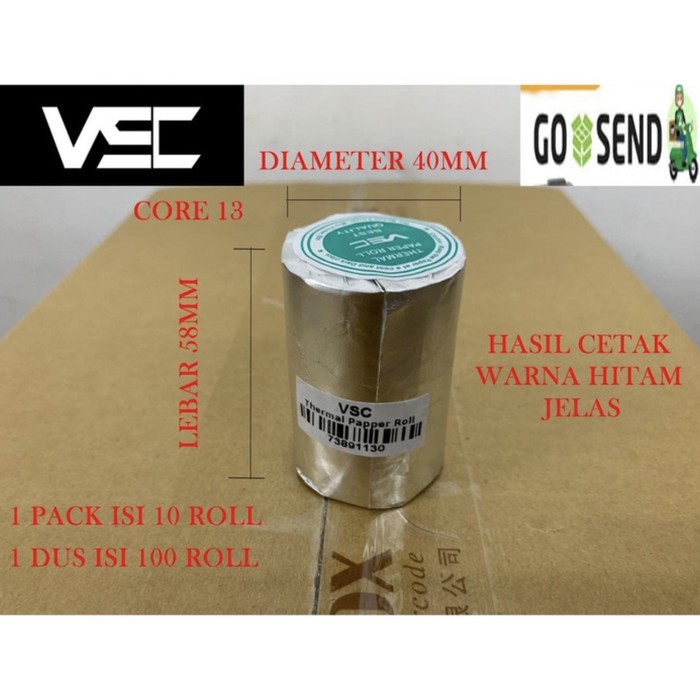

KERTAS STRUK THERMAL UK. 58MM X 40MM, MERK OTANI (MOBILE PRINTER)