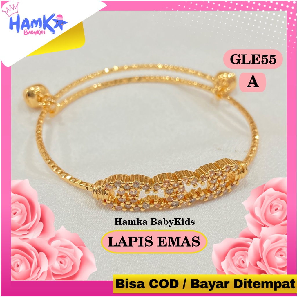 Gelang Anak Perempuan Baby Bayi Xuping Lapis Emas GLE55.84 Bandul Anti Karat Titanium Alloy Awet