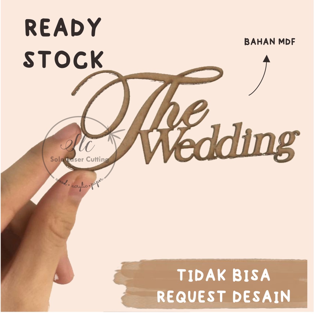 Jual The Wedding Model 1 Kayu MDF Chipboard Tulisan Kayu The Wedding 