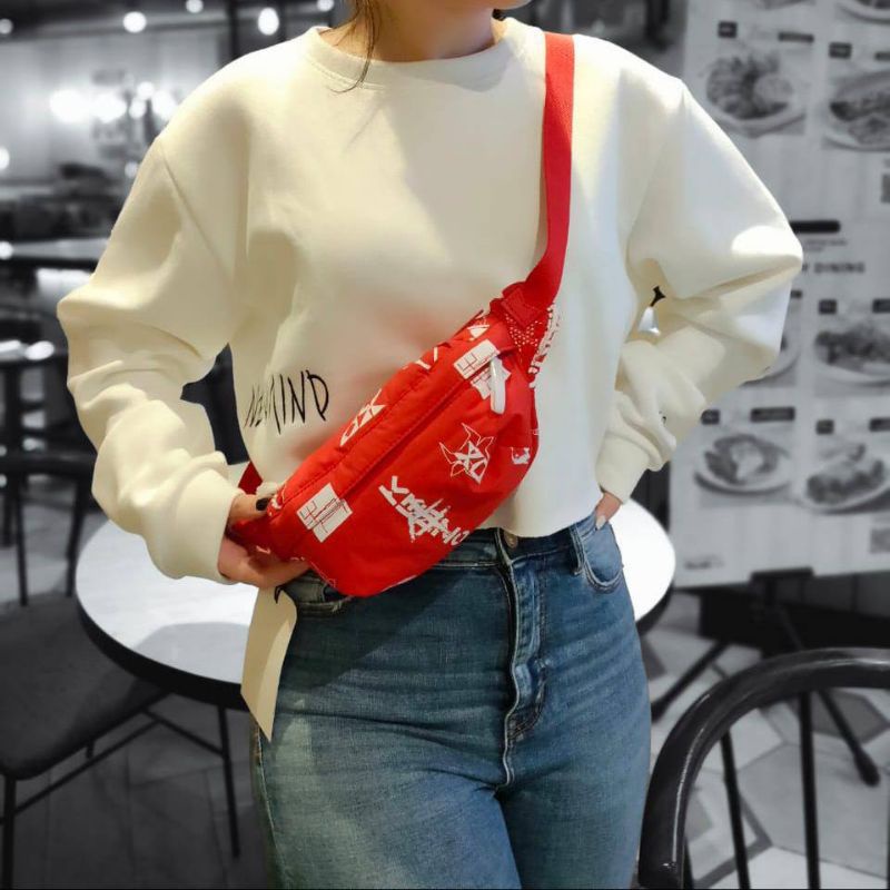 Kenzo Mini Bumbag Sign and Symbol Red White/tas kenzo original