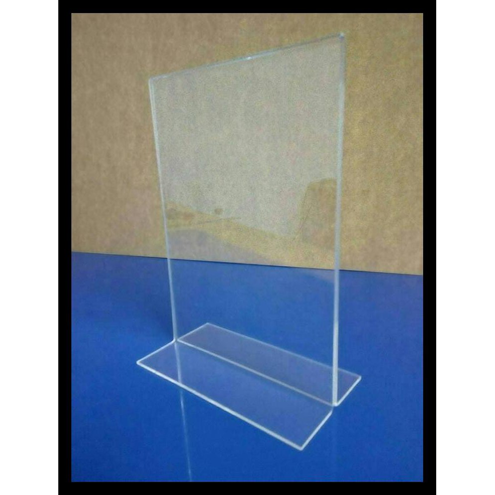 

Acrylic Tentcard/Nomor Meja Arylic/Papan Nama /Tempat Brosur uk A4 PROMO
