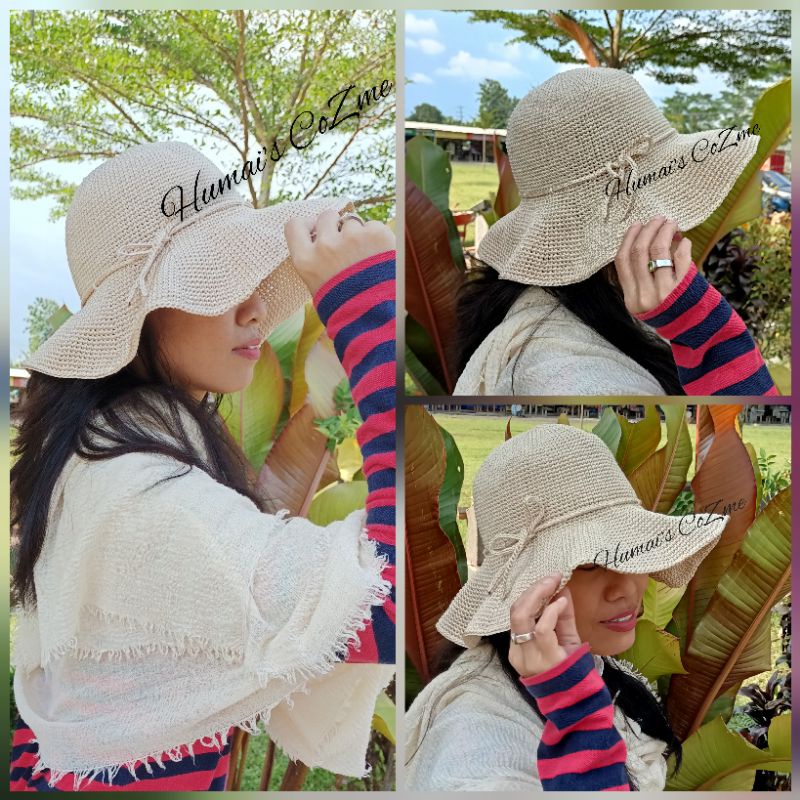 TOPI PANTAI RAJUT DEWASA HANDMADE | TOPI RAJUT | TOPI PANTAI