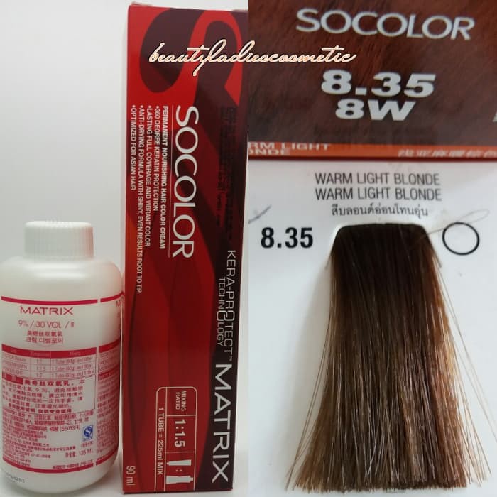 "MATRIX SOCOLOR 8.35 WARM LIGHT BLONDE 90 ML LEVEL-8"