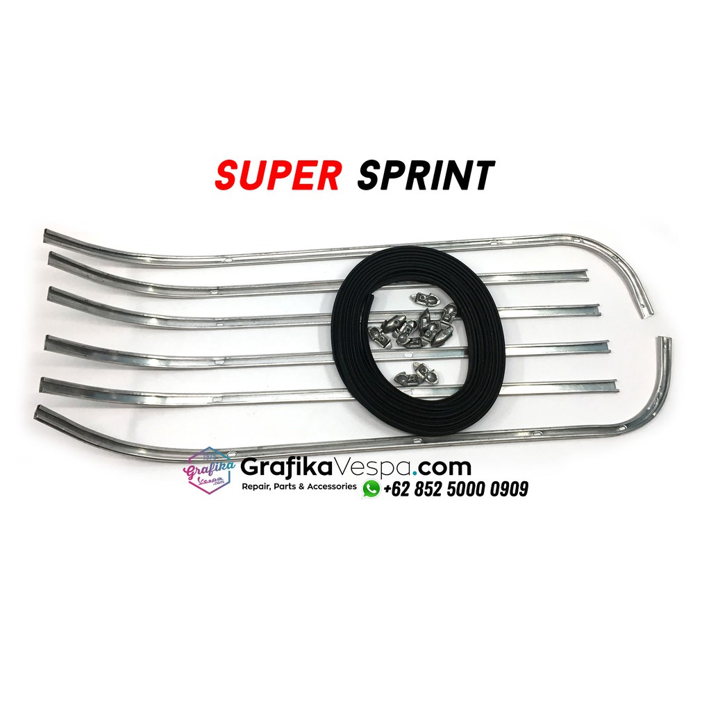 Jual Triplang Lantai List Dek Komplit Karet Dan Kuku Macan Untuk Vespa Super Sprint Bahan Aluminium Indonesia|Shopee Indonesia