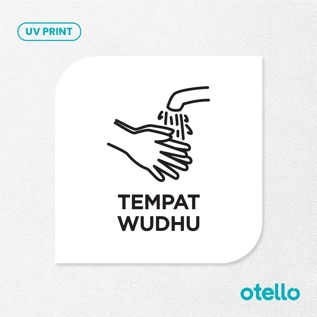 Tempat Wudhu Sign Board Akrilik Tempel Dinding Papan Acrylic Restoran Dinding Petunjuk Toko Cafe