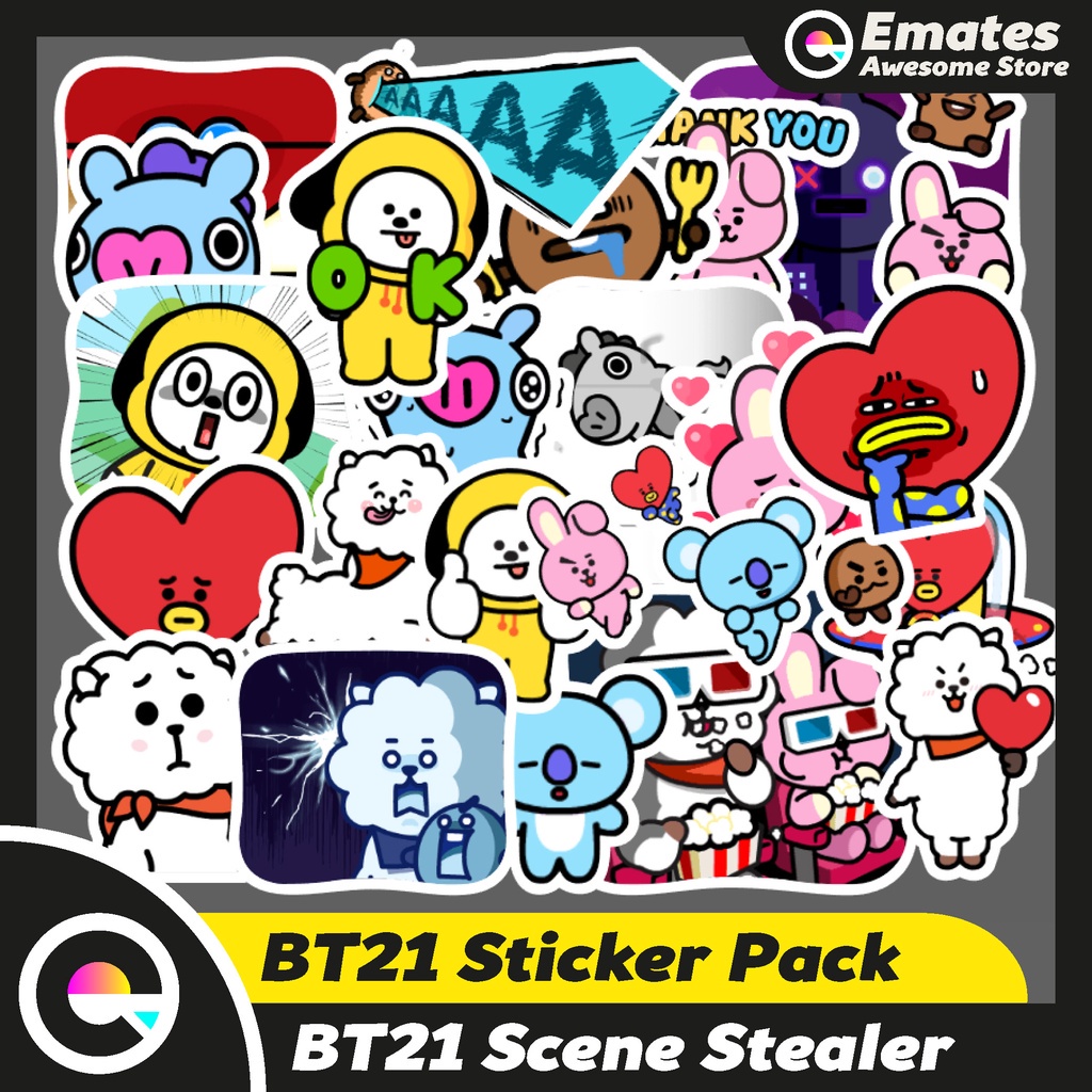 

[ISI 25 PCS] Stiker Sticker BT21 Scene Stealer | Stiker Aesthetic Sticker Lucu