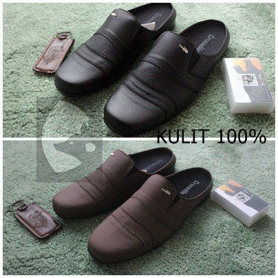 KICK TONE 01 BLACK SLIP ON PRIA KASUAL BS157 BS158 BS159 BS160 BS161 BS16 Slip On Pria Hitam