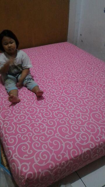 (import) Sprei Waterproof Ukir  Tinggi Komplit Tnp Tas