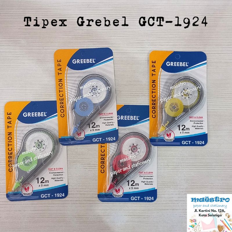 

Tipex Roller Grebel GCT-1924 / Pita Koreksi / Correction Tape greebel