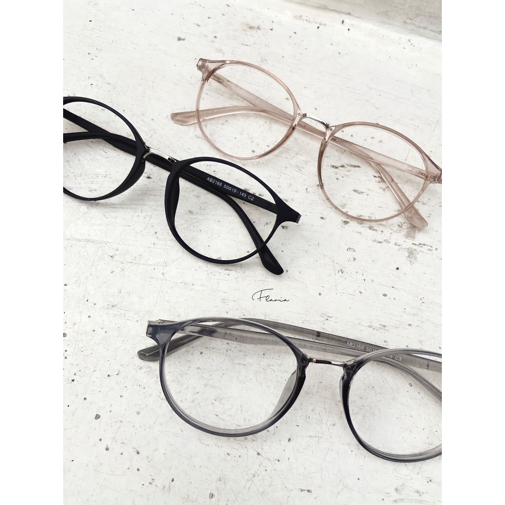 Flavia Eyewear - Kacamata Arabelle Round Elastic (custom minus, photochromic, blueray, bluechromic dan photobrown)