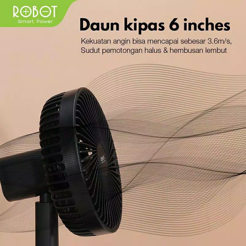 Robot RT-BF12 Oscillating USB Desk Fan 4000mAh
