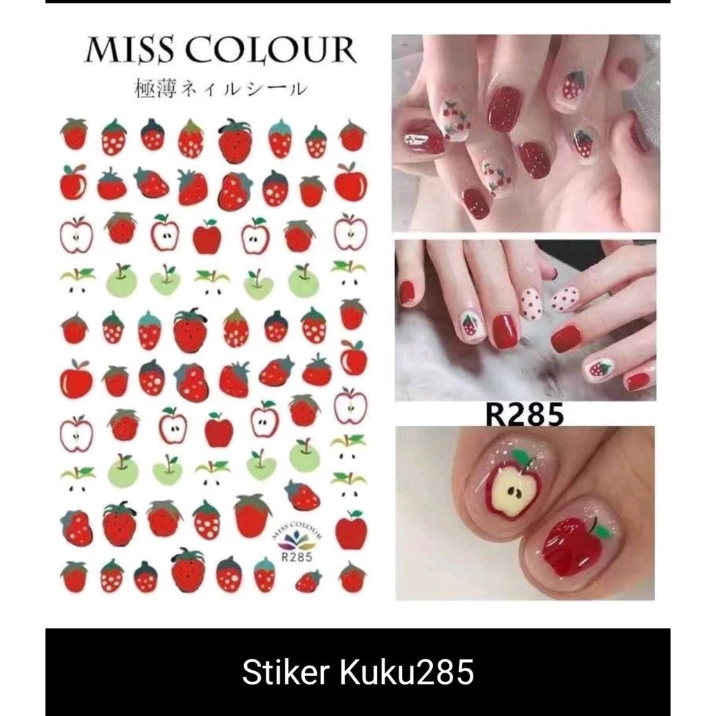 *galerybeautysemarang* Stiker Kuku Motif Bunga Kecil Gaya Hyuna Untuk Nail Art kuku applique, Telur rebus, Hutan bunga kecil strawberry orange kecil segar stiker kuku ramping