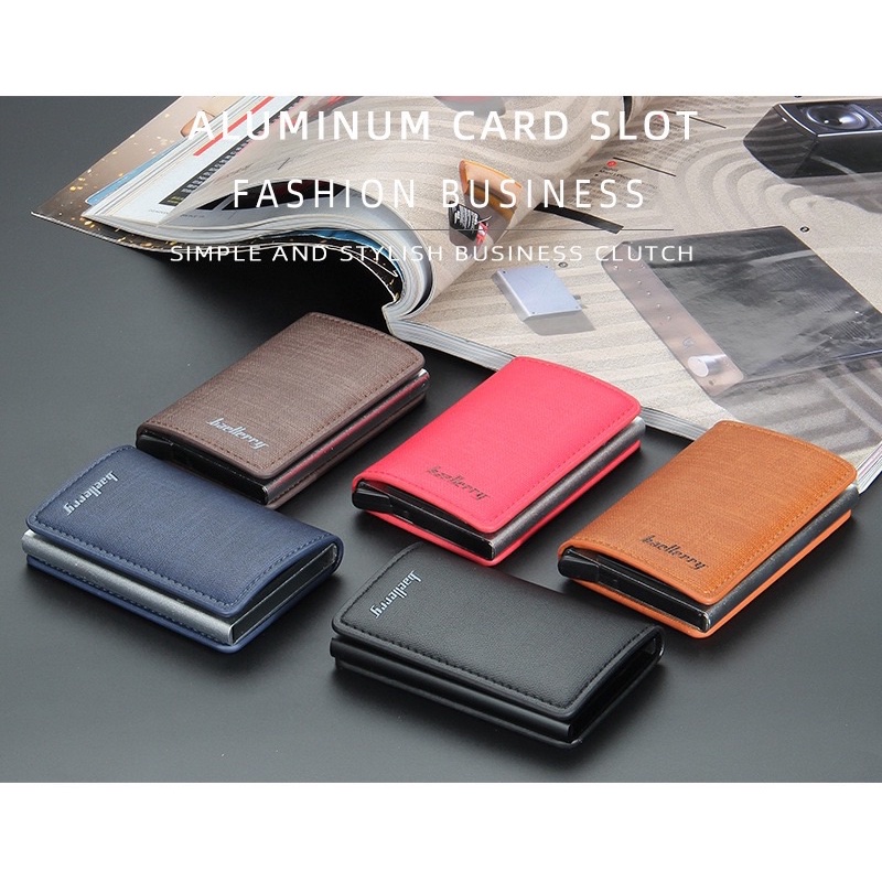 Dompet Kartu Kulit Pria Rfid Wallet Card Holder Baellerry K9138