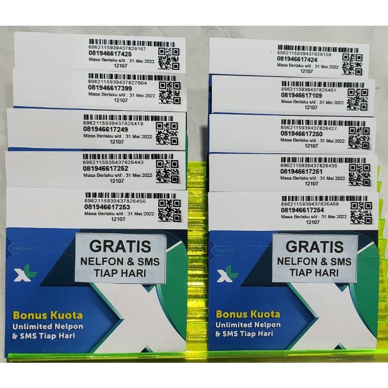 Kartu perdana Xl Gratis nelfon dan sms pulsa 0k Exp 31 Januari 2023