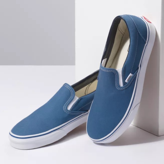 Sepatu Slip On Casual Pria Wanita Navy