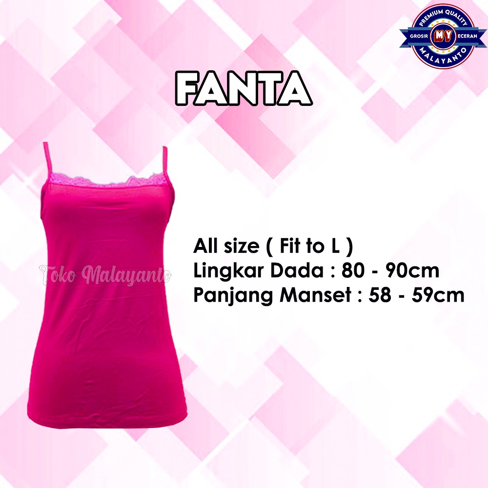 Tanktop Tali Kecil Renda Polos Warna Ukuran All Size Ready Stok!!-Fanta