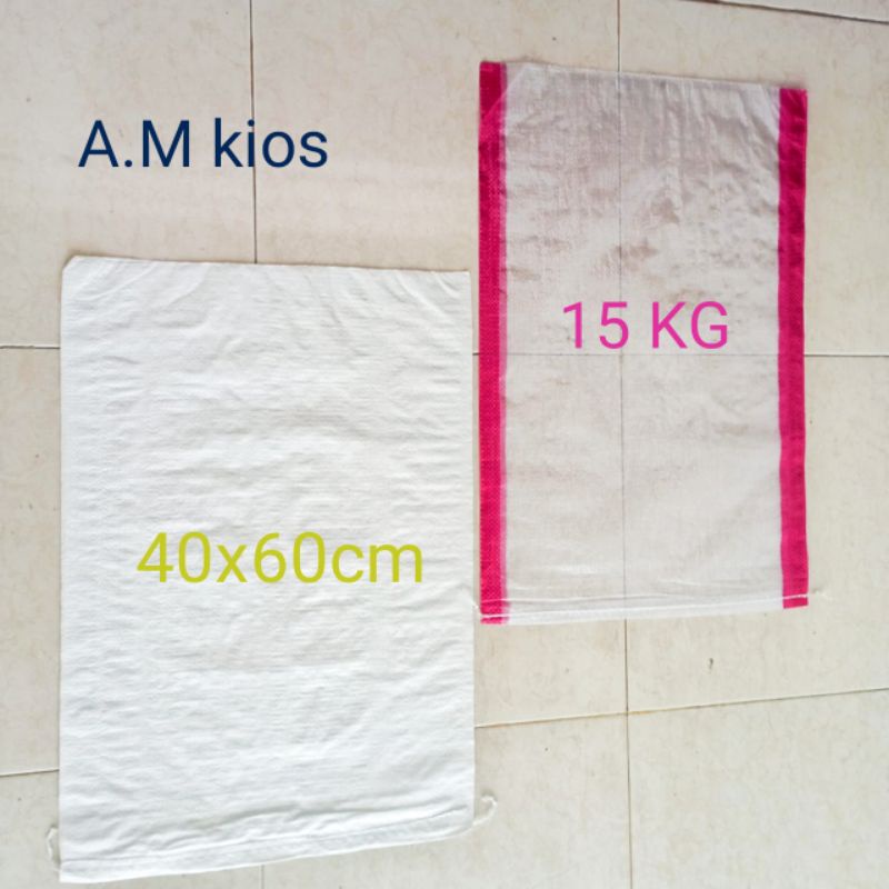 Jual Karung Beras Baru Polos Transparan Kemasan 15kg Ukuran 40cm X 60cm ...