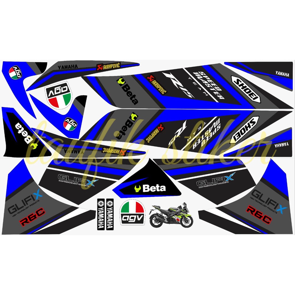 Stiker Motor R15 V2 Variasi Shoei Biru