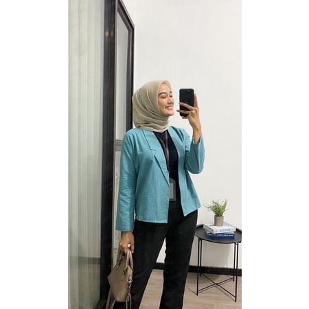 Blazer Wanita Korea Linen Nancy Blazer Linen Loona Casual Outer Wanita