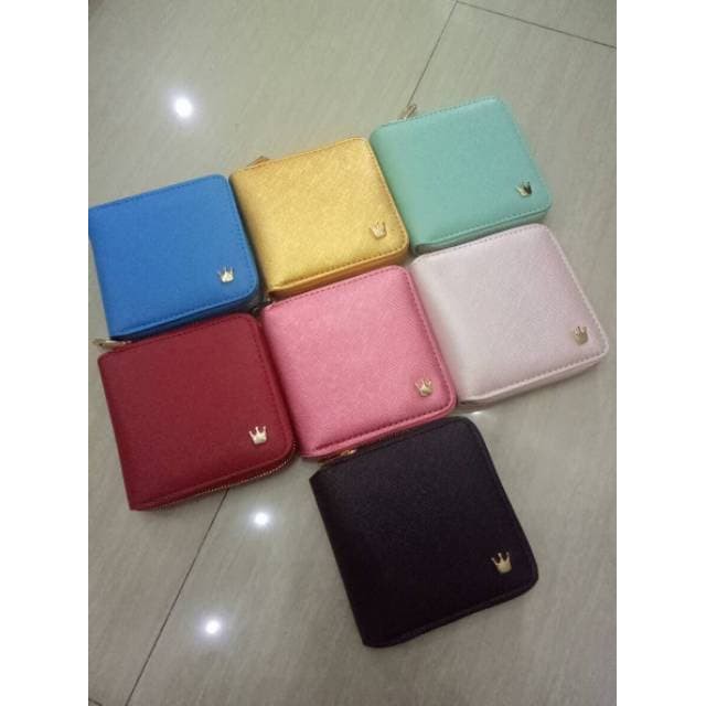 [Dijual] Dompet wanita unik kecil crown wallet jims honey   HOTPINK