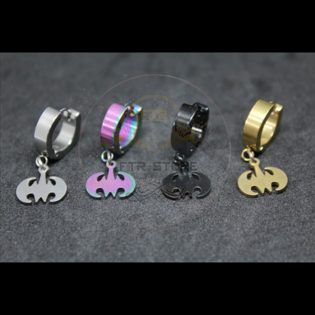 Anting Tindik model BATMAN TITANIUM Anting model Kelelawar anti luntur/anting/anting tindik