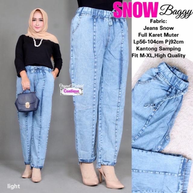 CLOUDY PANTS JUMBO // JEANS STIK BALIK (JONJING) // BAGGY BOYFRIEND JUMBO SNOW