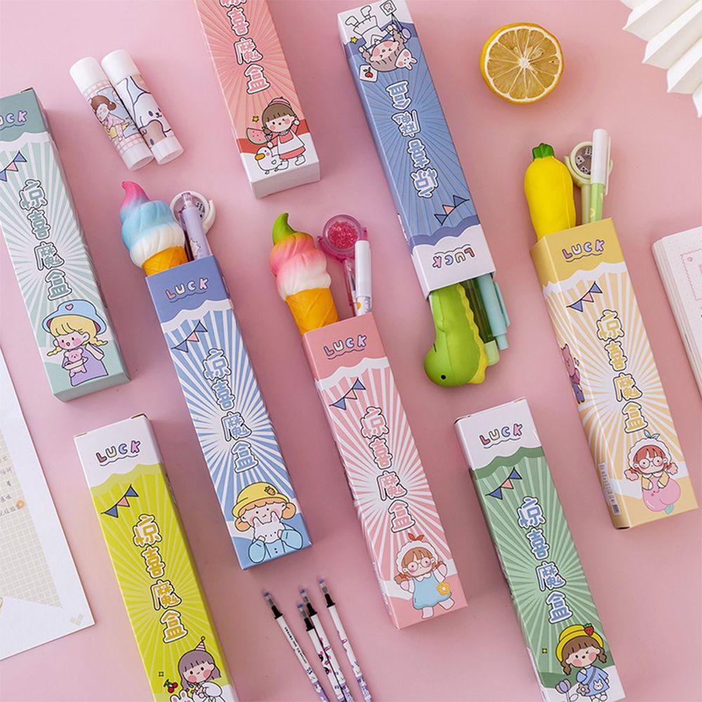 R-flower 3pcs Pulpen Gel + 2pcs Refill Untuk Hadiah Ulang Tahun