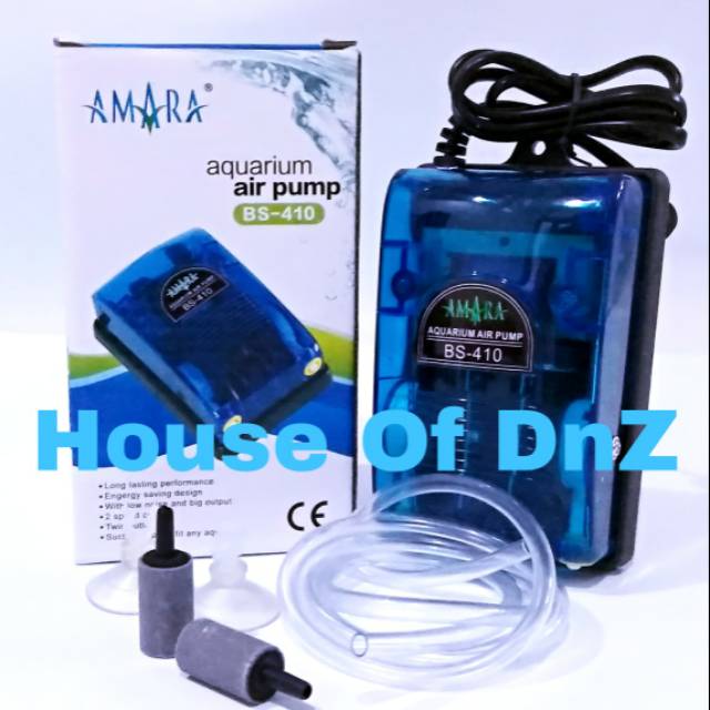 Tinggal Pasang Paket Pompa Udara Aquarium Amara Bs410 Aerator