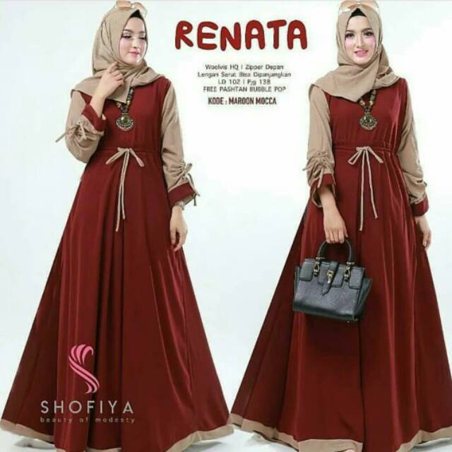 New Renata Dress/Gamis Murah/Dress Murah/Renata Harga Promo Termurah/Gamis Diskon