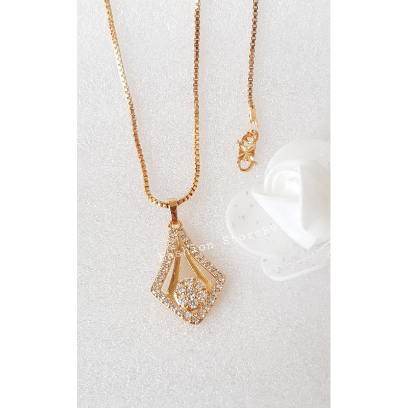 Kalung Fashion Xuping Dewasa kalung replica emas xuping perhiasan lapis emas 18K full permata