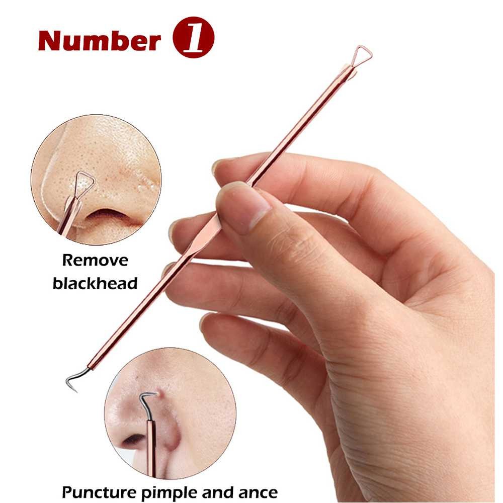 Perlengkapan Perawatan Wajah Stainless Steel Peralatan Muka Anti Jerawat&amp;Komedo 4PCS Aman Digunakan