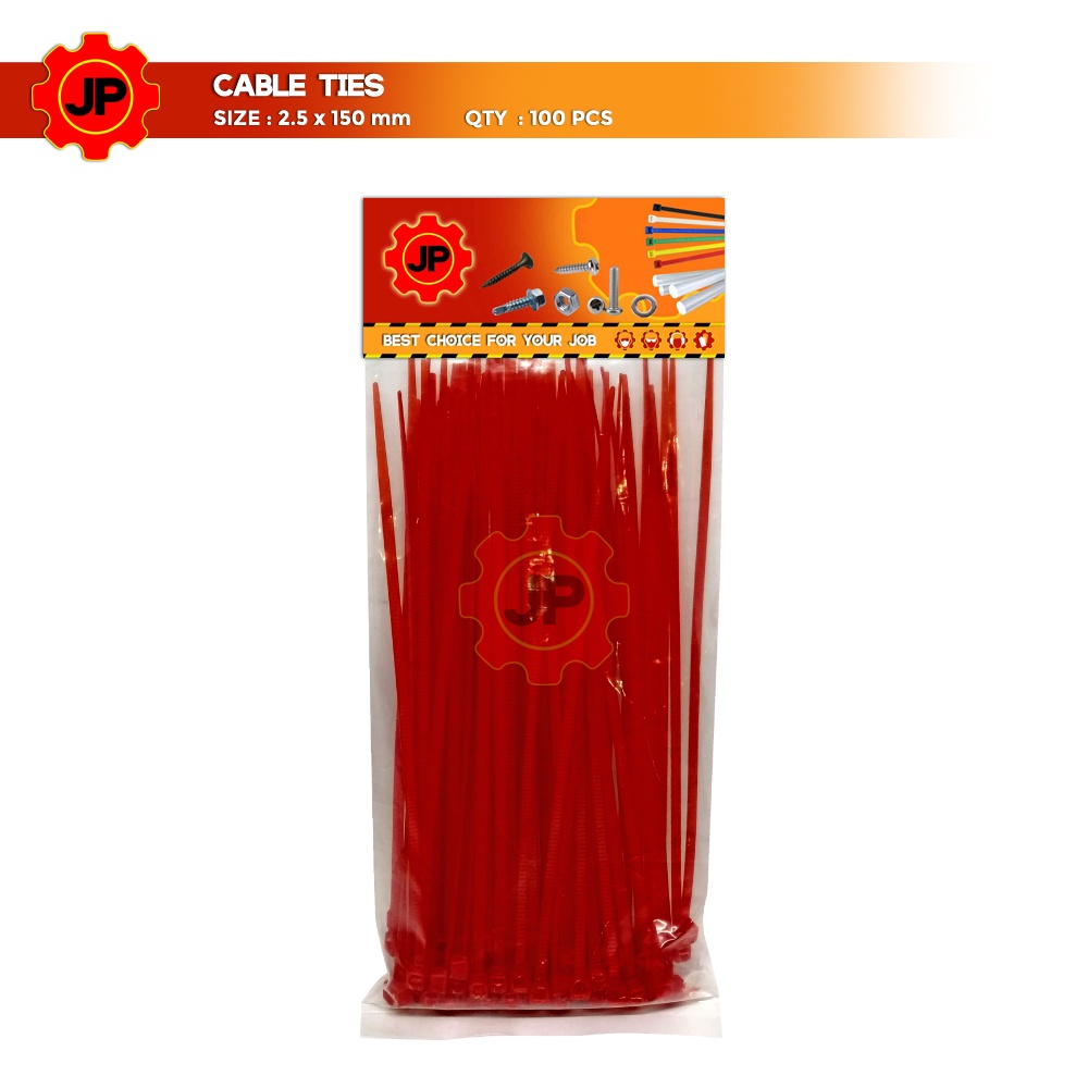 KABEL TIES 2.5 x 150 MM MERAH - PENGIKAT KABEL TIS - CABLE TIE 100 PCS