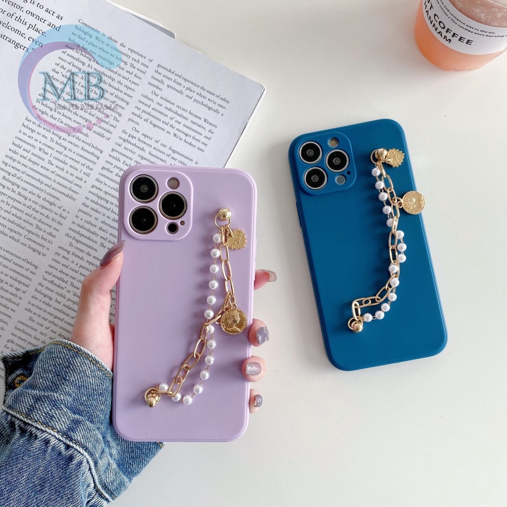 SOFTCASE MACARON RANTAI MUTIARA CHAIN GRIP OPPO A54 A74 A95 A93 F1S A59 F5 YOUTH F7 PRO MB3046