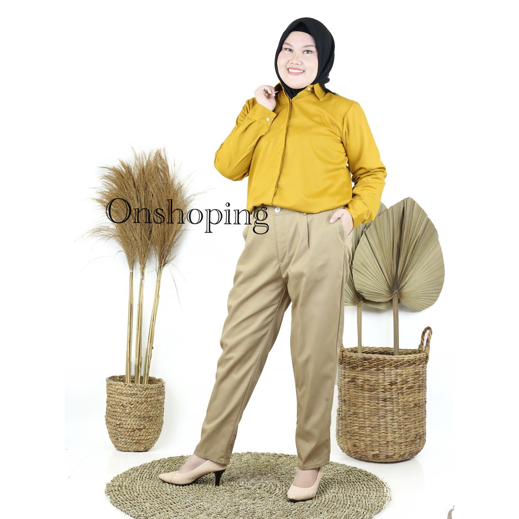 KEMEJA WANITA OVERSIZE BIG SIZE LD 110 CM LD 120 CM BB 65 Kg - 80 kg