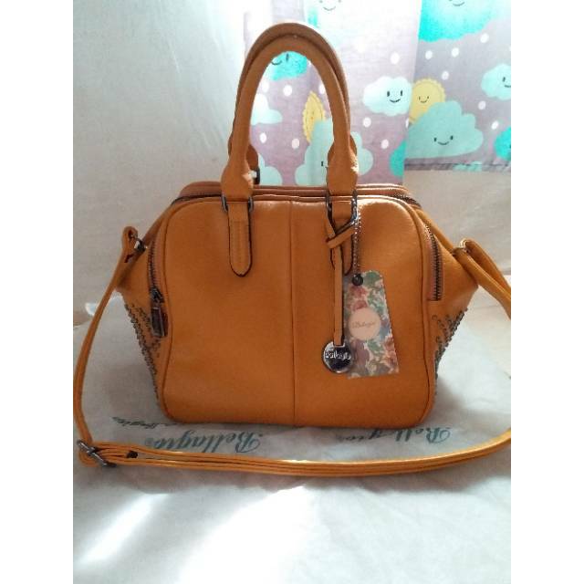 Tas bellagio preloved original asli studed yellow kuning