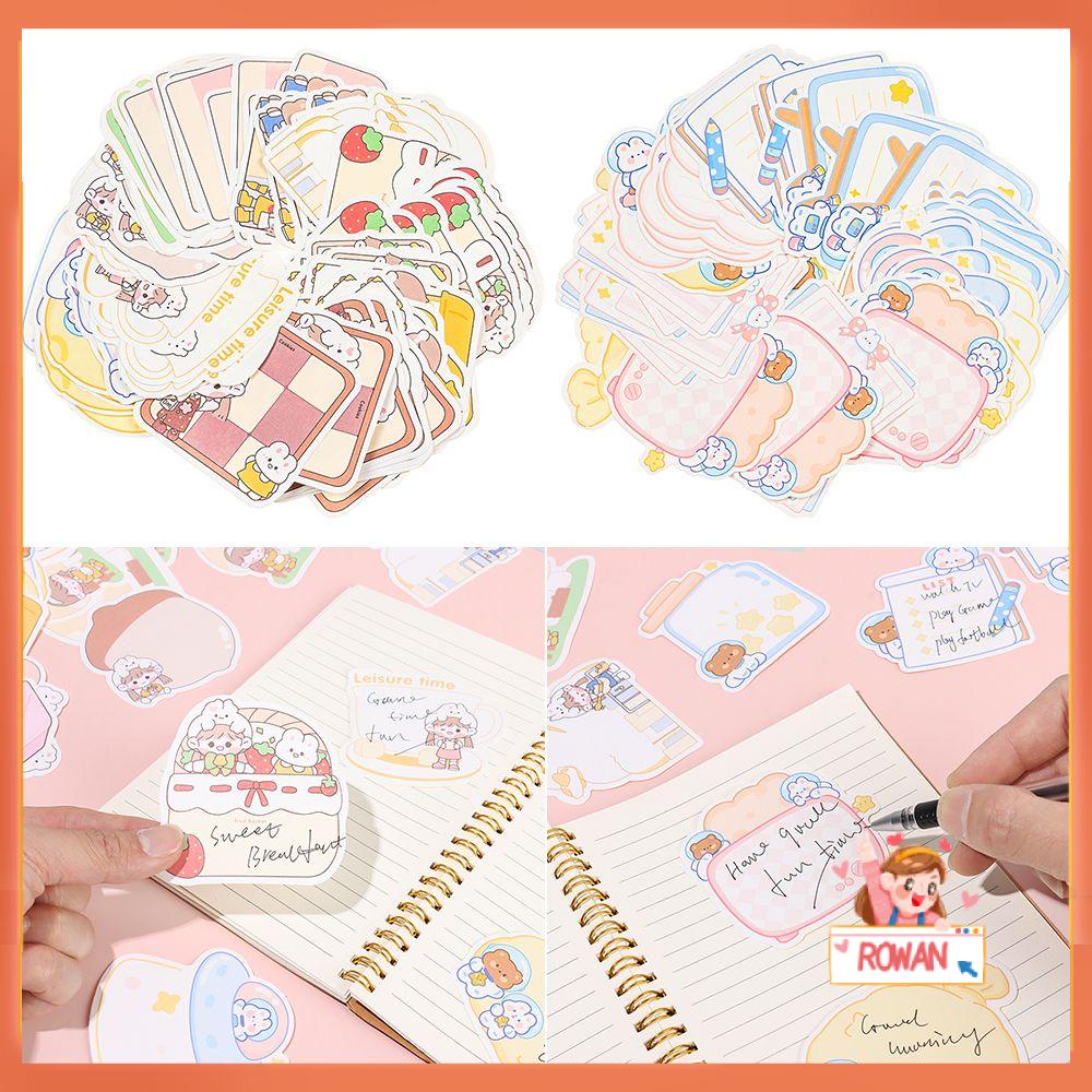 100 Lembar / Kantong Stiker Motif Kartun Bunga Untuk Dekorasi Buku Catatan / Diary DIY