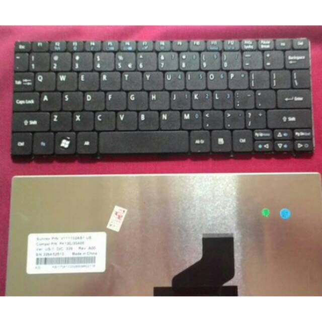 Keyboard Netbook Acer Aspire one 532 532h D255 D522 D260 D270 Pav70 Nav50 Hitam