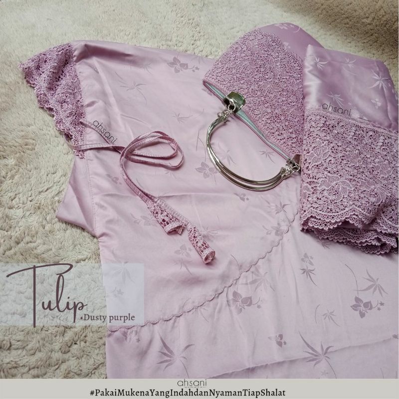 MUKENA AHSANI TULIP /MUKENA SUTRA ORI PRINTING BUNGA/MUKENA CANTIK TULIP BY AHSANI