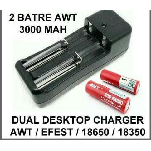 Terlaris Charger Baterai 2 Slot / Cas Batre 18650 AA AAA Vape dll Baru