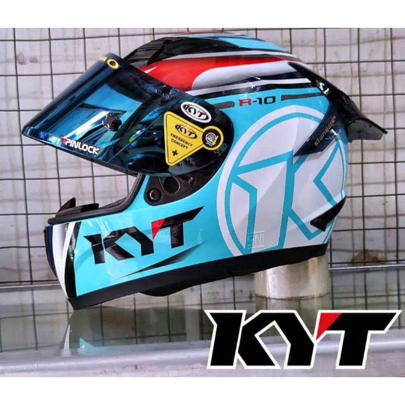 HELM KYT R10 AQUA MARIN PAKET GANTENG_MODIF GANTENG