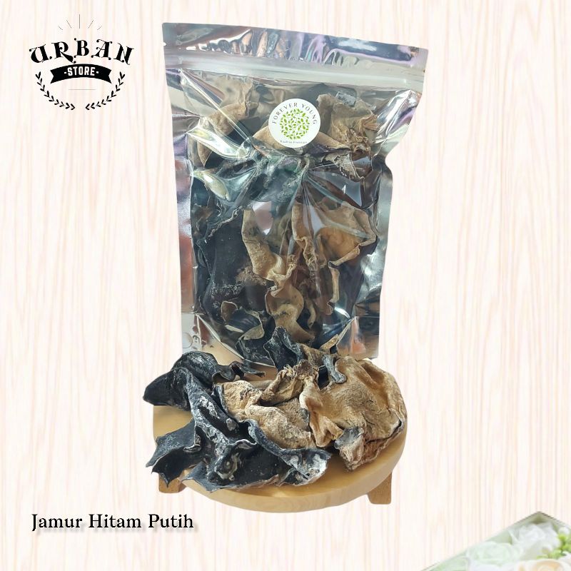 

Herbal - White Black Back Fungus Jamur Hitam Putih Jamur Hitam Kering //Kualitas Premium