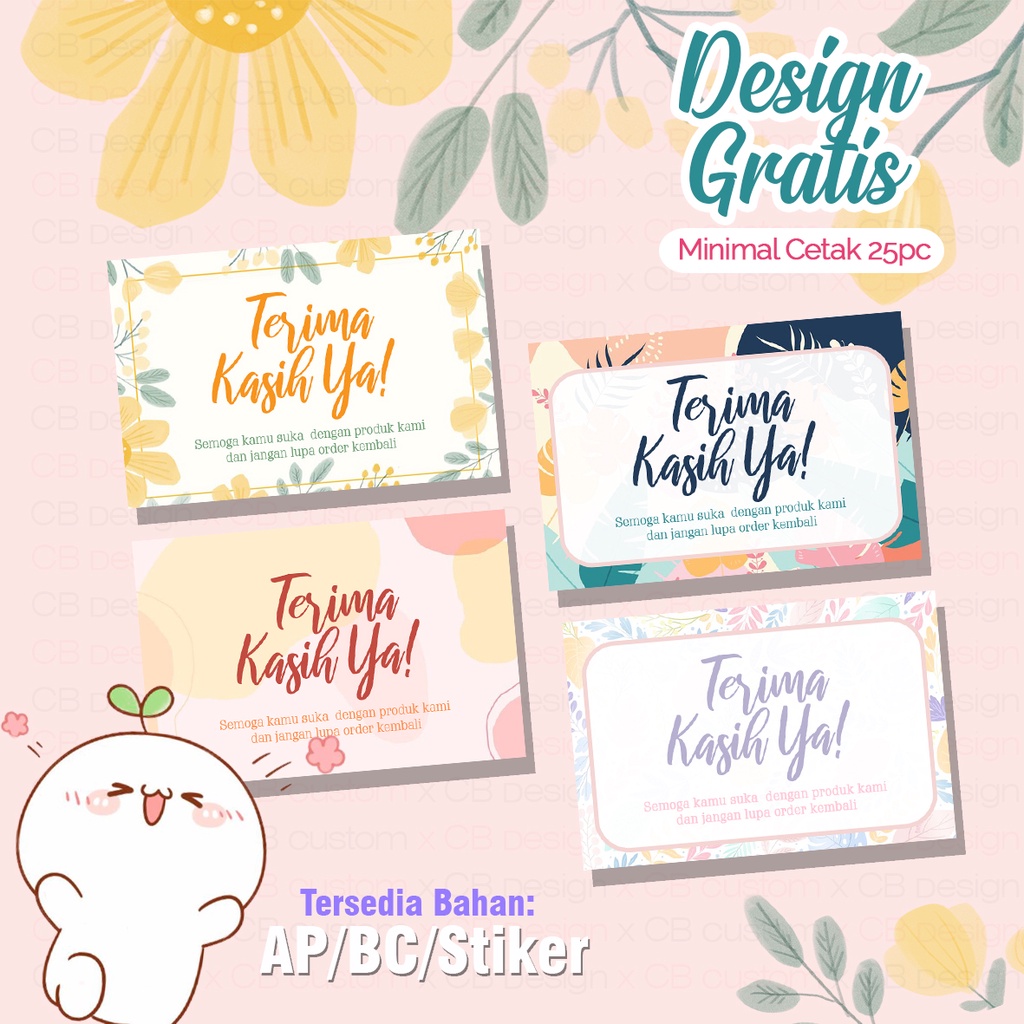 

Label Thankscard / Kartu Ucapan Terima kasih