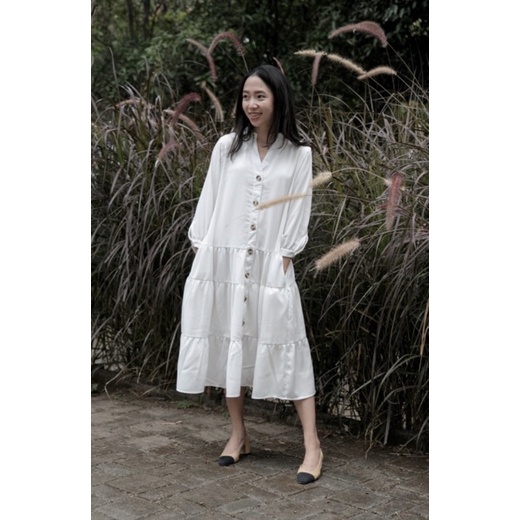 Maven Leanore Midi Dress in Polar White